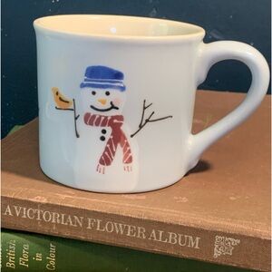 Hartstone Pottery Snowman Mug Hand Painted Artist Signed Traditional Size Coffee